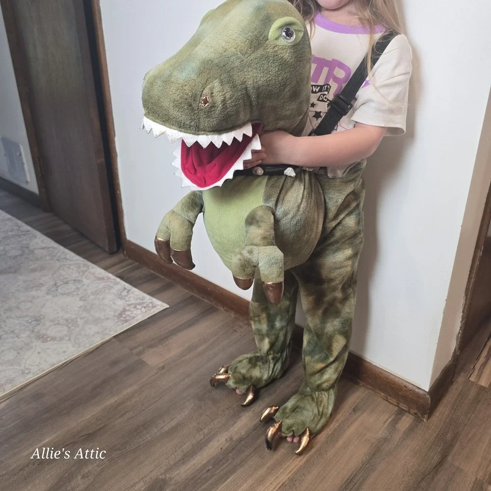 Dinosaur Halloween Costume Play Dress Up‎ Straps Green Boys Girls 4 5 6 Repaired
